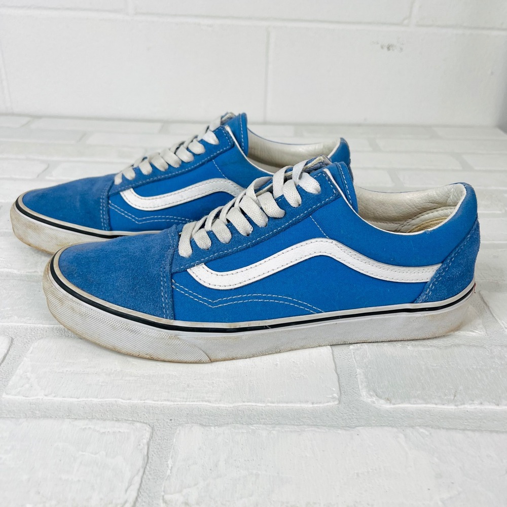 Vans Old Skool Blue Suede Canvas Low Top Skate Sneakers Mens 9.5 507698